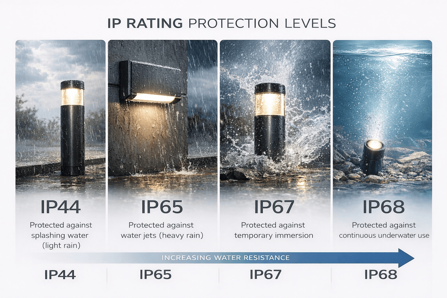 มาตรฐาน IP Rating คืออะไร? เลือกโคมไฟภายนอกอย่างไรให้ทนแดด ทนฝน พายุเข้าก็ไม่พัง